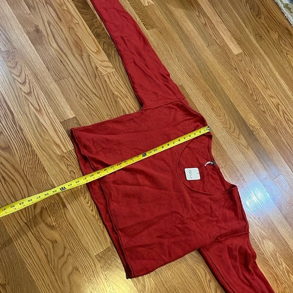 NWT Free People Harmony Cashmere V Sweater in Red. Size Small - Picture 13 of 15